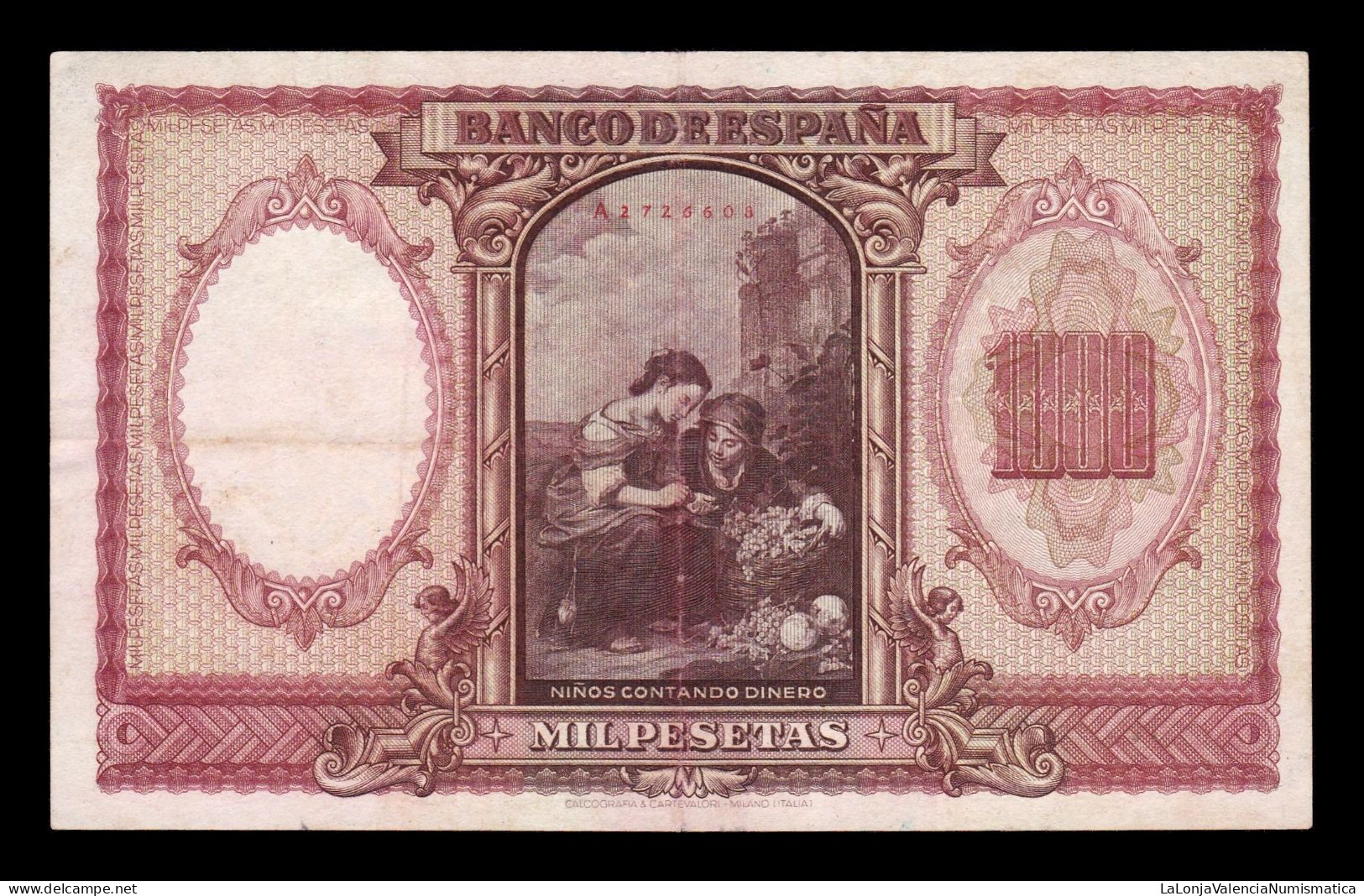 España Spain 1000 Pesetas Bartolome Murillo 1940 Pick 120 Serie A Mbc Vf - 1000 Peseten