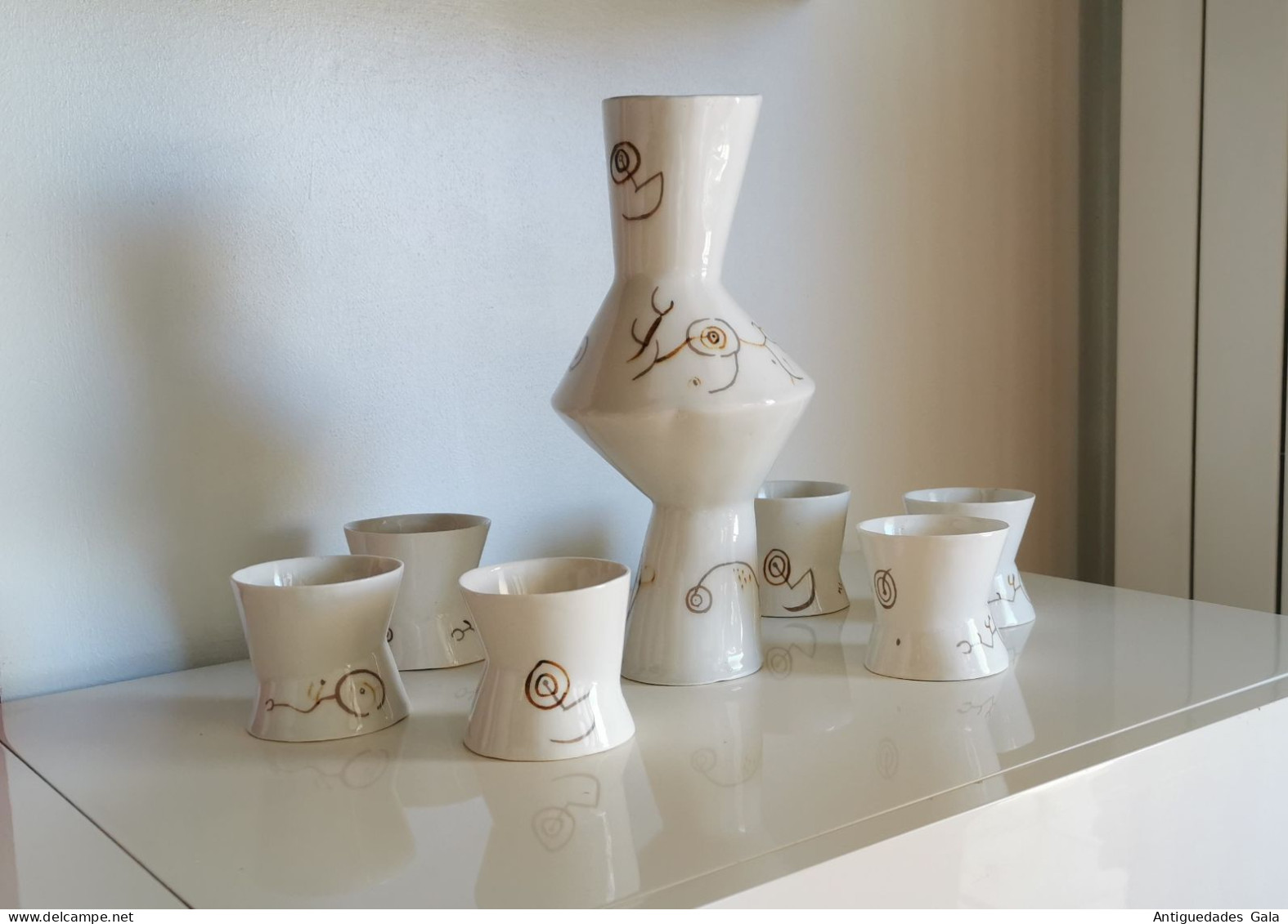 BOTELLAS VASOS PARA VINO DE PORCELANA - Verres