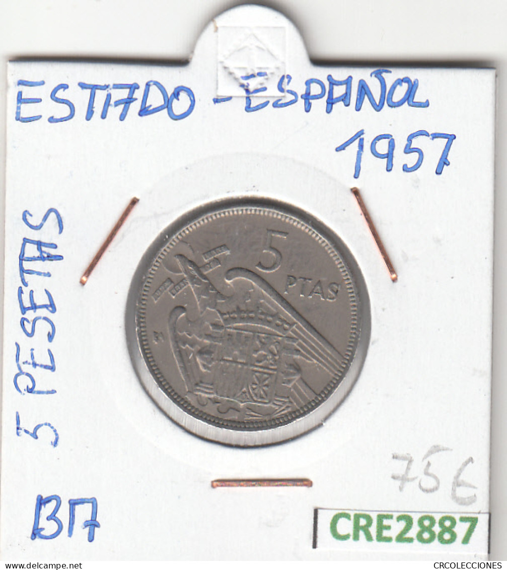 CRE2887 MONEDA ESPAÑA 5 PESETAS 1957 SERIE BA MBC - Sin Clasificación