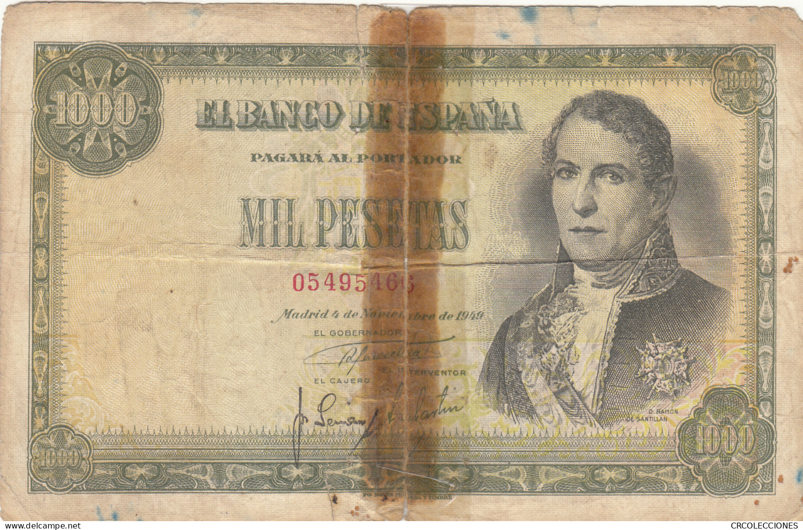 CRBS1145 BILLETE ESPAÑA 1000 PESETAS 1949 SIN SERIE USADO - Other & Unclassified