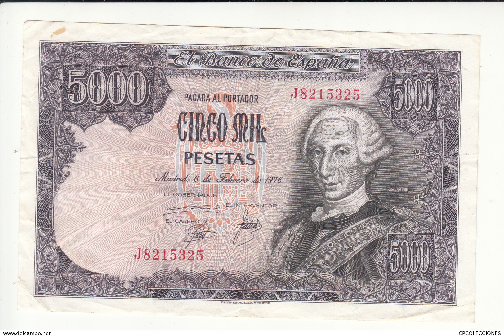 CRBS1157 BILLETE ESPAÑA 5000 PESETAS 1976 SERIE J USADO - [ 4] 1975-…: Juan Carlos I.