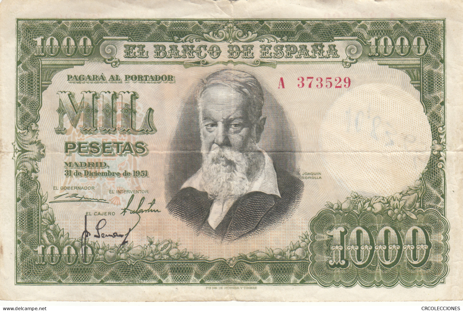 CRBS1146 BILLETE ESPAÑA 1000 PESETAS 1951 SERIE A BC - Andere & Zonder Classificatie