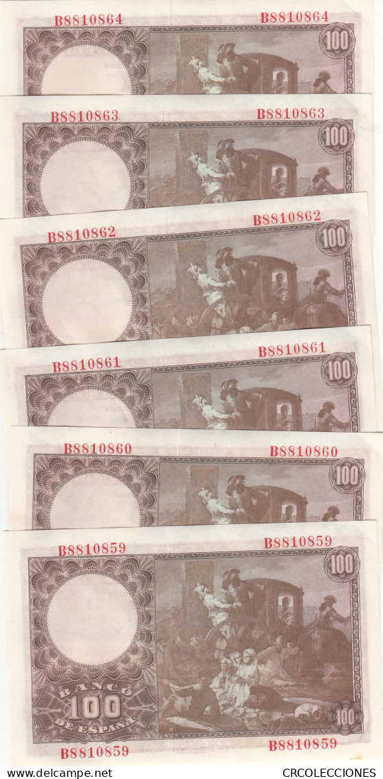 CRBS1139 6 BILLETE CORRELATIVOS ESPAÑA 100 PESETAS 1948 S/C- - Andere & Zonder Classificatie