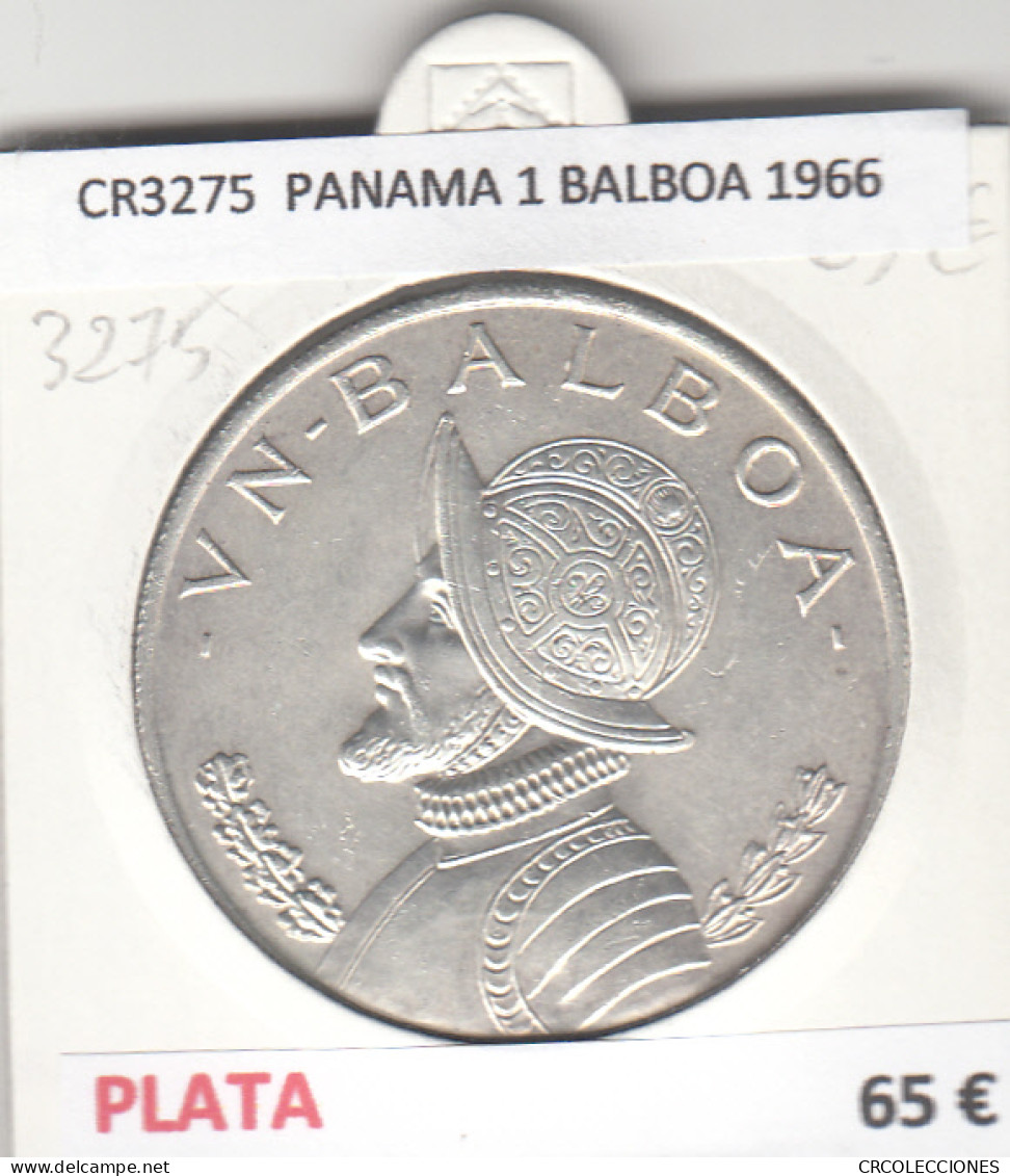 CR3275 MONEDA PANAMA 1 BALBOA 1966 MBC PLATA - Other - America