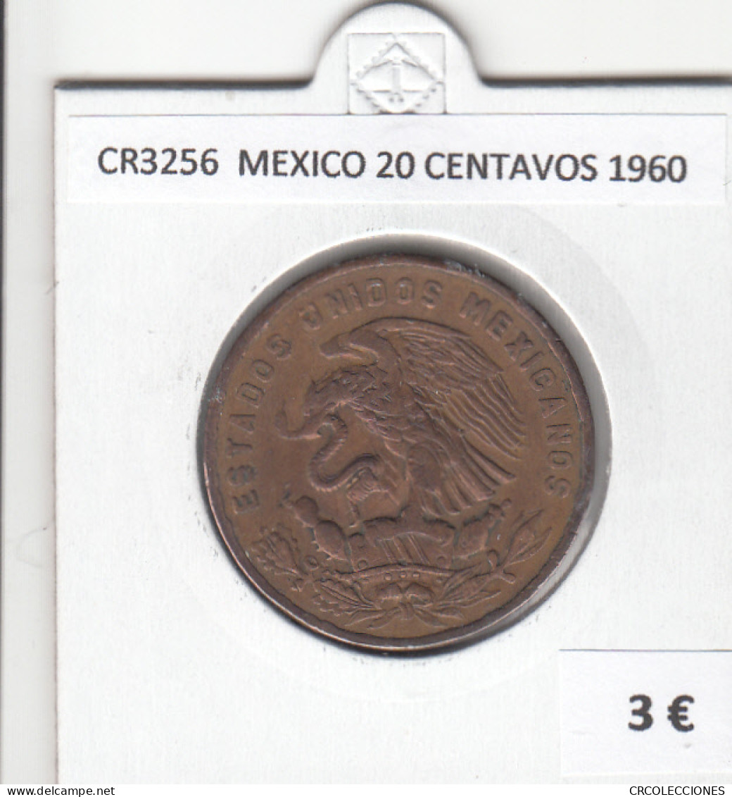 CR3256 MONEDA MEXICO 20 CENTAVOS 1960 MBC - Autres – Amérique