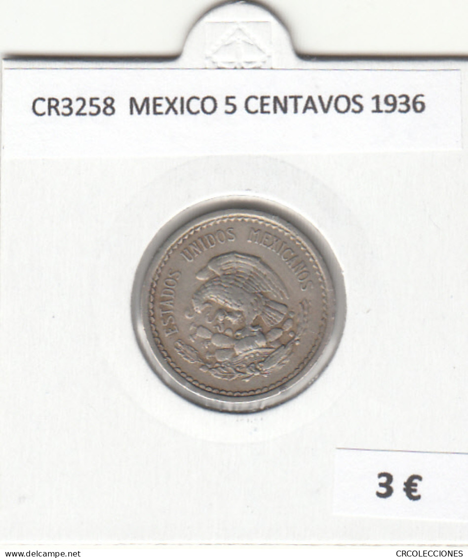 CR3258 MONEDA MEXICO 5 CENTAVOS 1936 MBC  - Altri – America