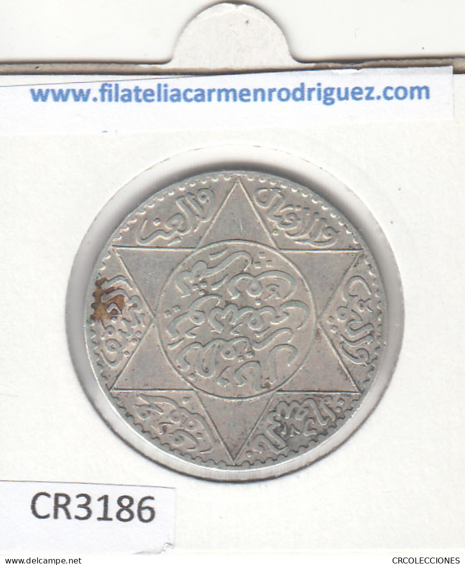 CR3186 MONEDA MARRUECOS 5 DIRHAM 1913 MBC PLATA - Other - Africa