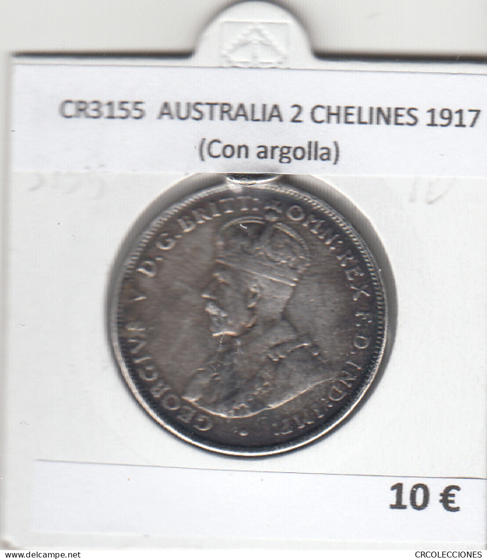 CR3155 MONEDA AUSTRALIA 2 CHELINES 1917 MBC (Con Argolla) - Altri – Oceania
