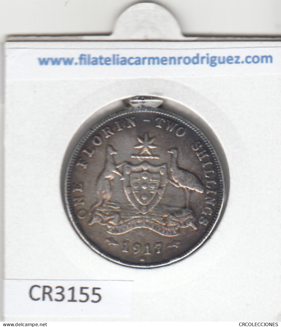 CR3155 MONEDA AUSTRALIA 2 CHELINES 1917 MBC (Con Argolla) - Andere - Oceanië