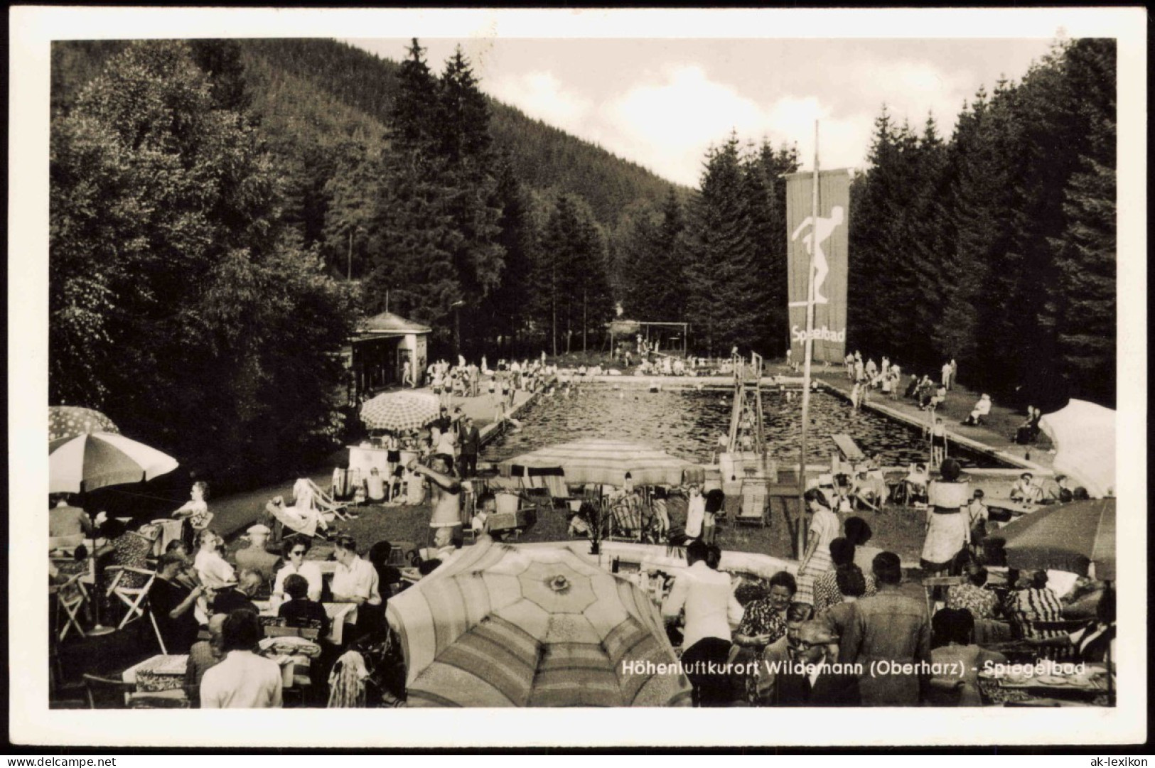 Ansichtskarte Wildemann-Clausthal-Zellerfeld Spiegelbad 1954 - Clausthal-Zellerfeld