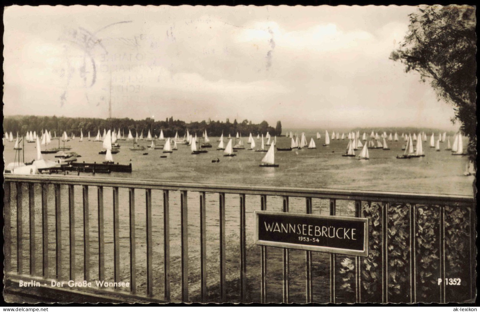 Ansichtskarte Wannsee-Berlin Wannseebrücke Segelboote 1964 - Wannsee