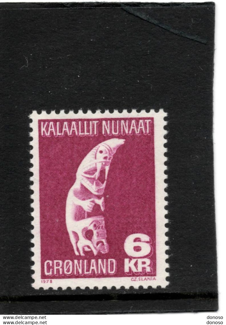 GROENLAND 1978 Tupilak, Dent De Morse Taillée Yert 99, Michel 111 NEUF** MNH Cote : 3 Euros - Neufs