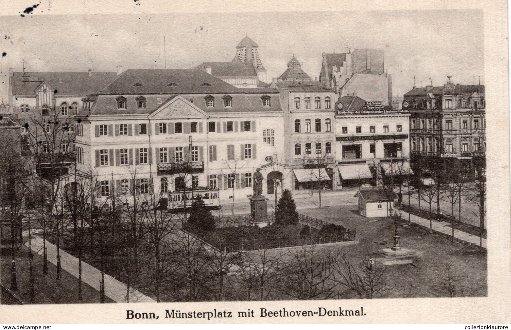 BONN - MÜNSTERPLATZ MIT BEETHOVEN-DENKMAL - CARTOLINA FP SPEDITA NEL 1916 - Bonn