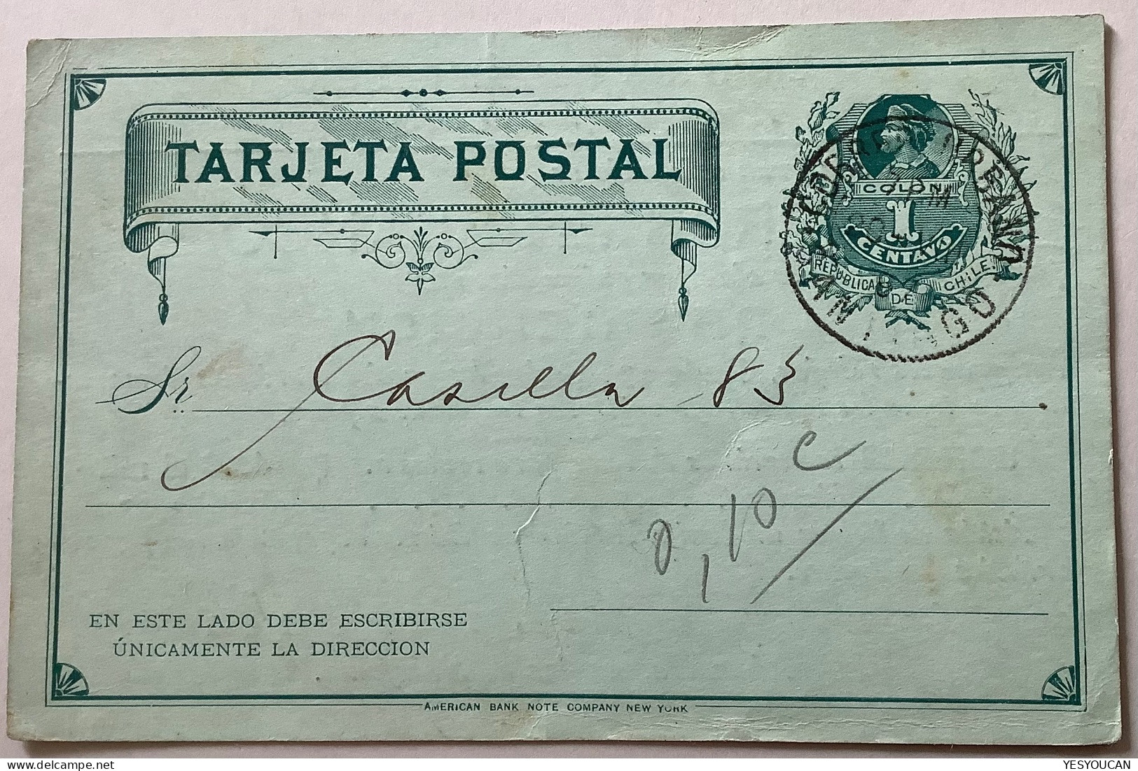 ADVERTISEMENT LIBRERIA DEL MERCURIO 1897 Santiago Chile 1c Postal Stationery Card(librairie Livre Huerfanos Libros Books - Chili