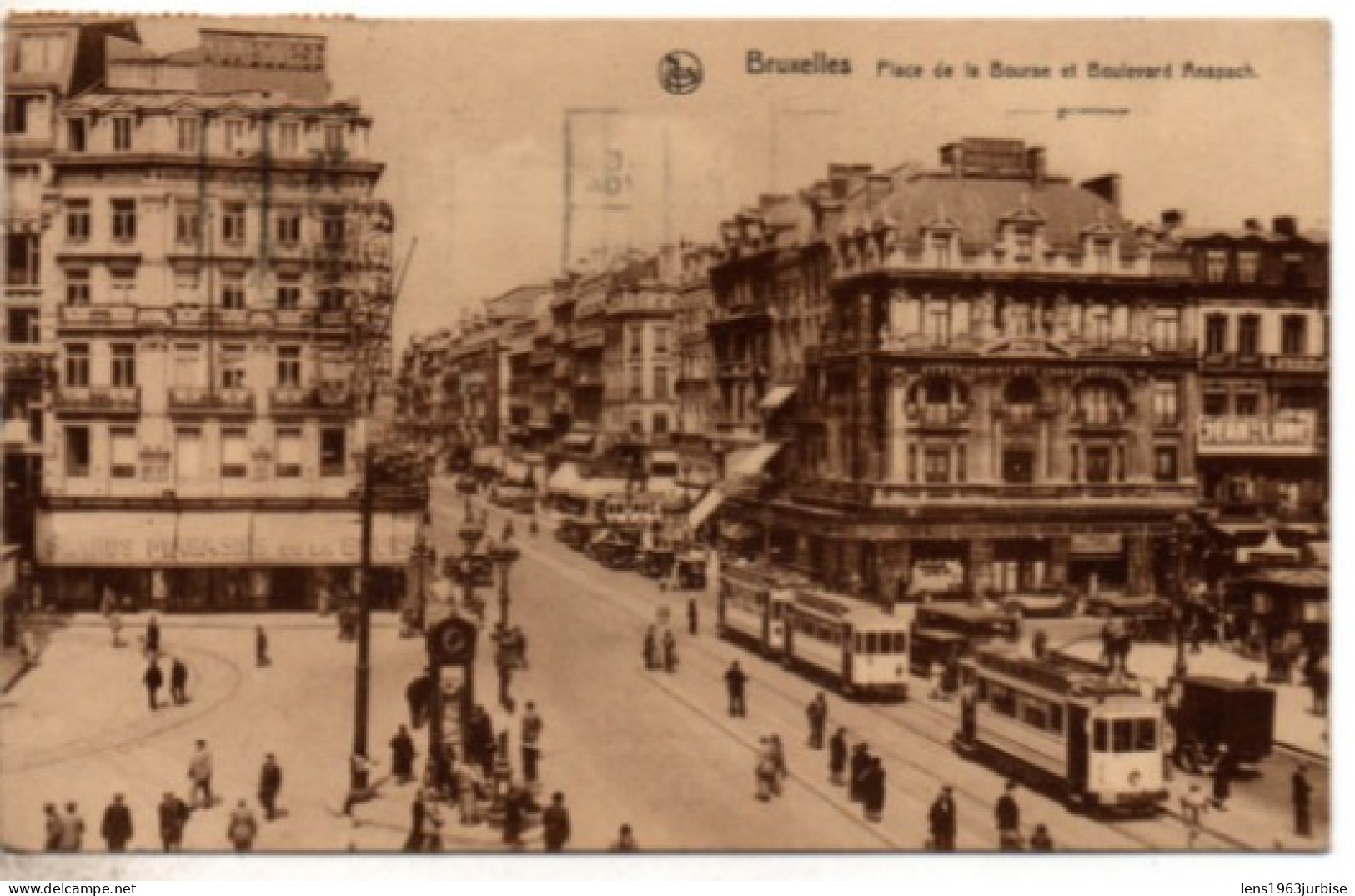 Bruxelles Place De La Bourse Et Boulevard Anspach , ( 1935 ) Tram - Avenues, Boulevards