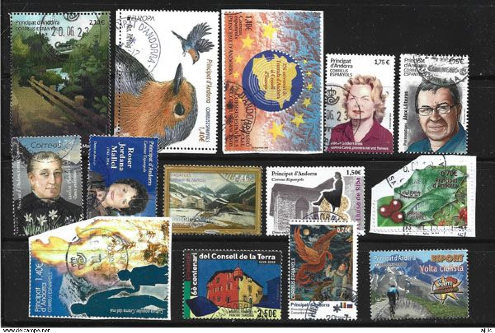 Año 2019. Andorra: Correos Español. 12 Sellos Usados, 1ª Calidad. - Used Stamps