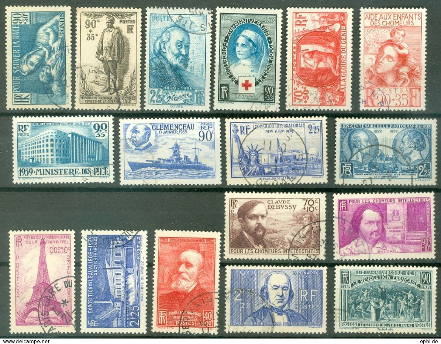 France  Année Complete 1939 Ob TB     - ....-1939