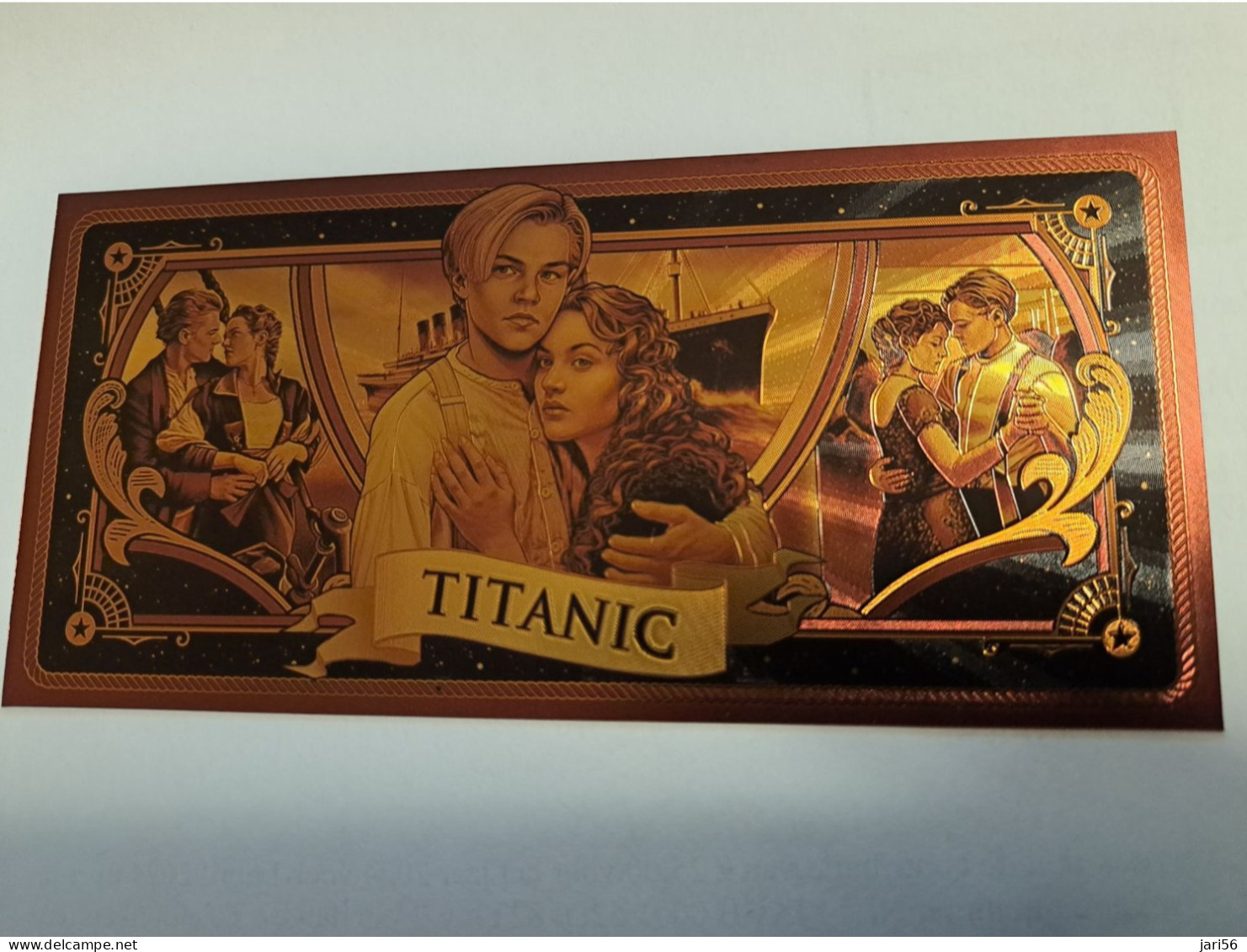 BANKNOTE / GOLDFOIL BILJET / TITANIC/ LEONARDO DI CAPRIO/ KATE WINSLET/ SOUVENIR BILJET / UNC      ** Goldfoil 001 ** - Other & Unclassified