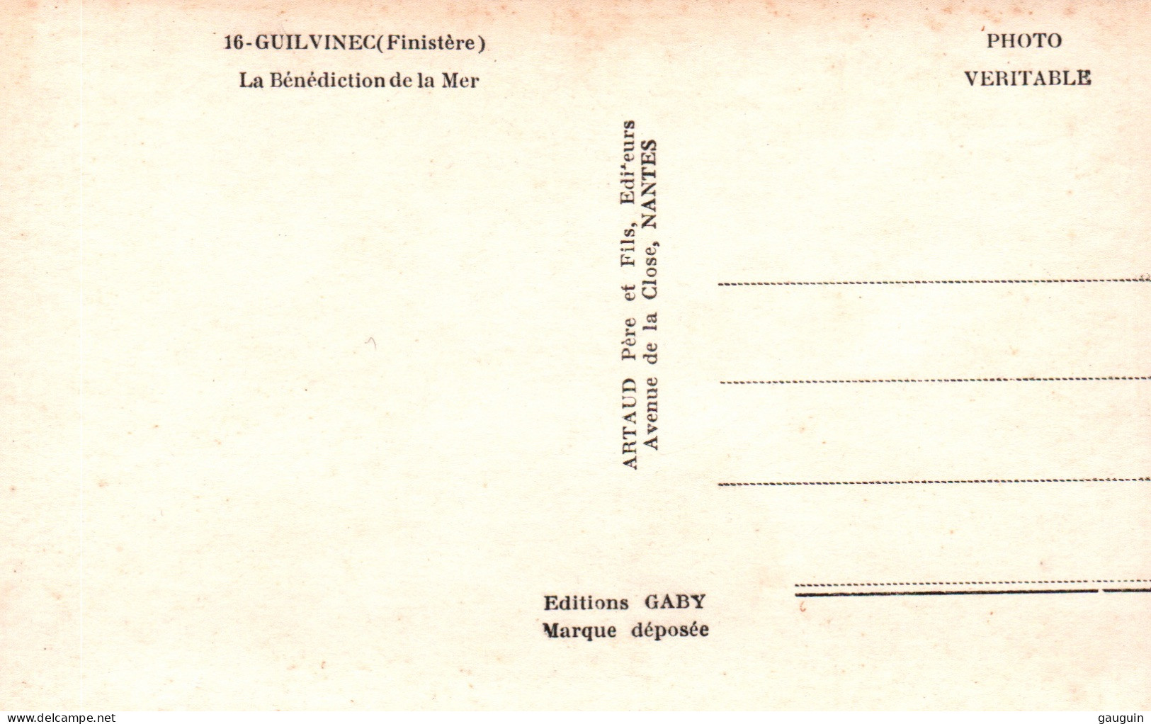 CPSM - GUILVINEC - Bénédiction De La Mer - Edition Artaud Gaby (format 9x14) - Guilvinec