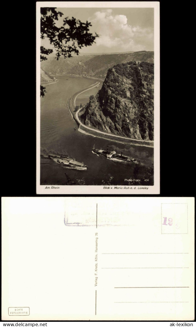 Ansichtskarte St. Goarshausen Loreleyfelsen Am Rhein Rheindampfer Steamer 1962 - Loreley