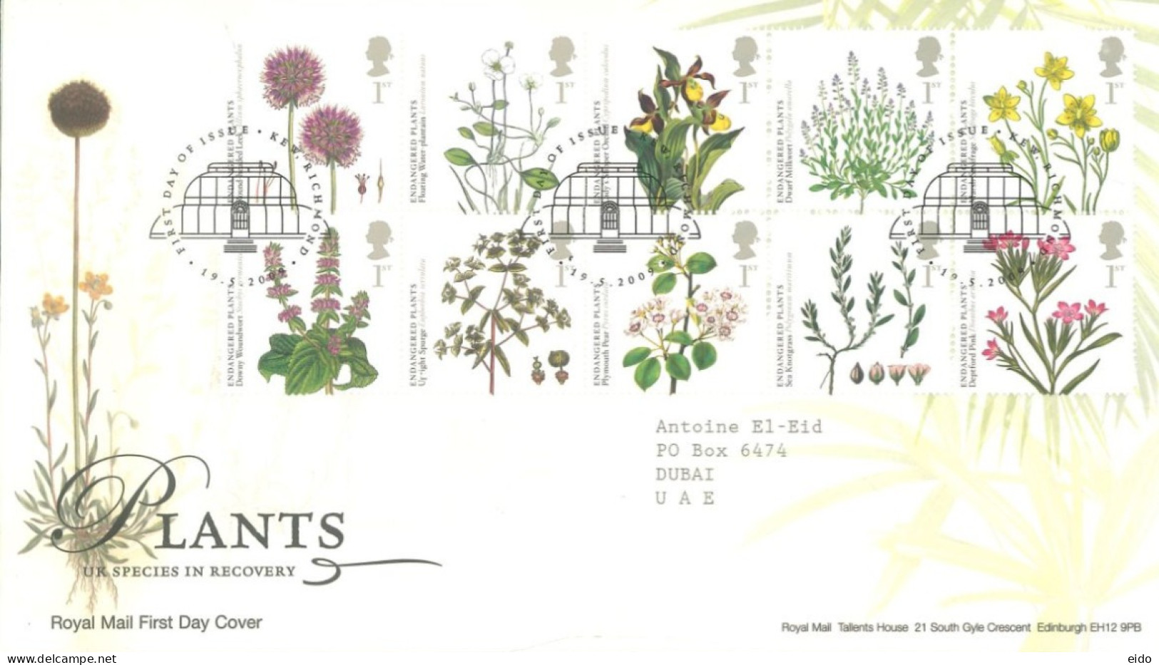 GREAT BRITAIN - 2009, FDC STAMPS OF PLANTS, UK SPECIES IN RECOVERY. - Brieven En Documenten