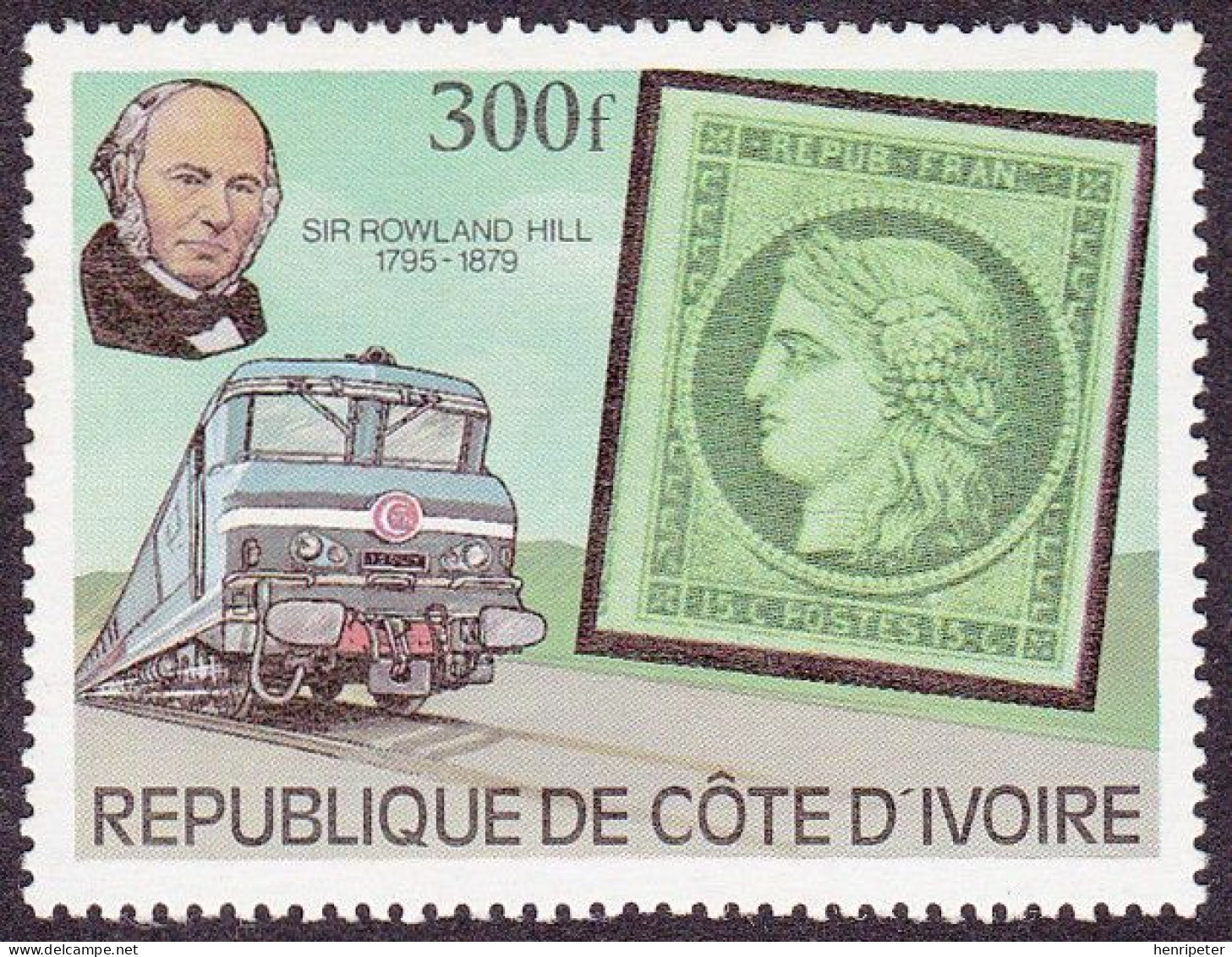 T.-P. Gommé Dentelé Neuf** - Centième Anniversaire De La Mort De Sir Rowland Hill - N° 508 (Yvert Et Tellier) - RCI 1979 - Côte D'Ivoire (1960-...)