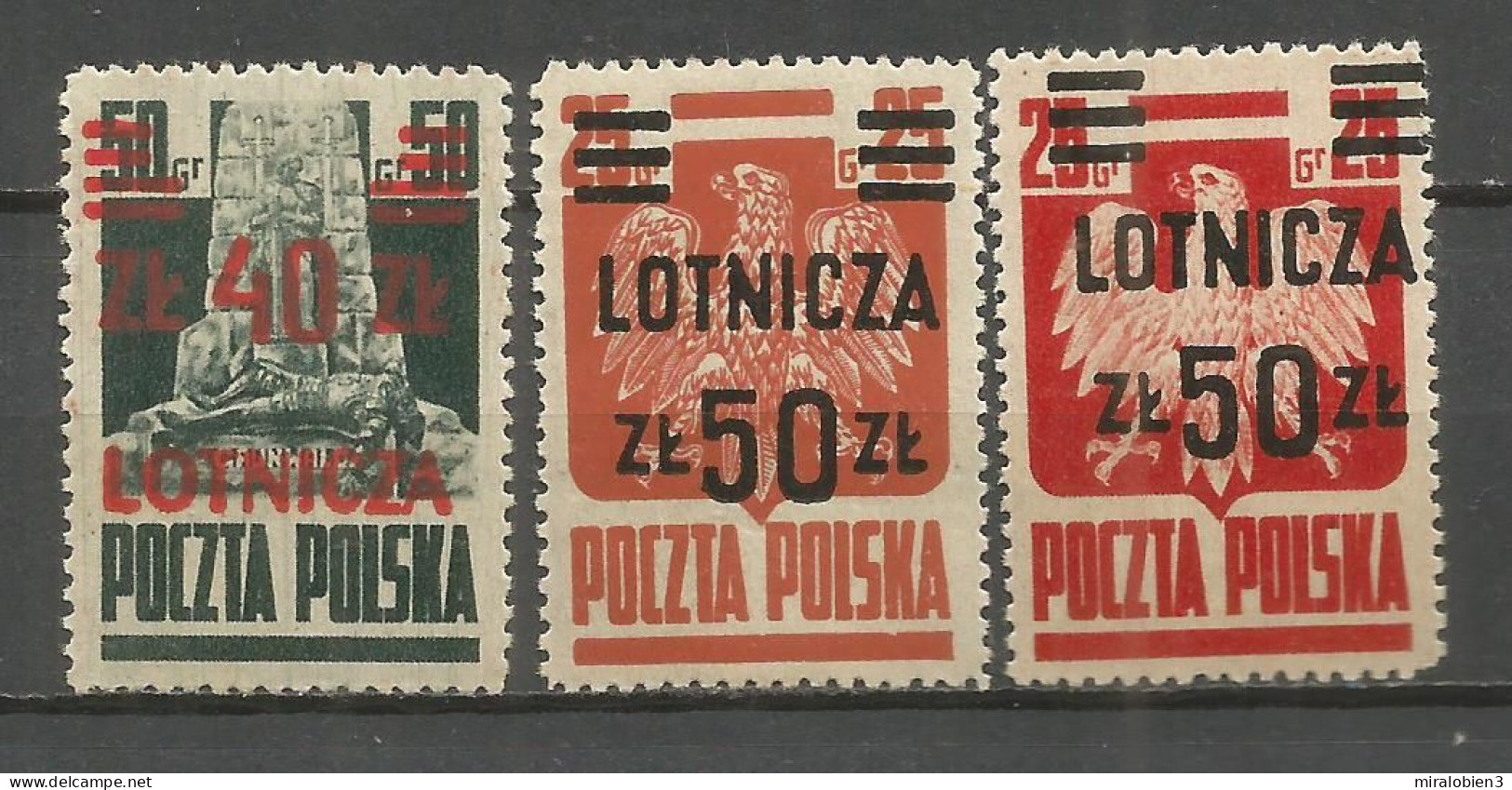 POLONIA MNH ** PA 16 + PA 17 + PA 17 A - Ongebruikt