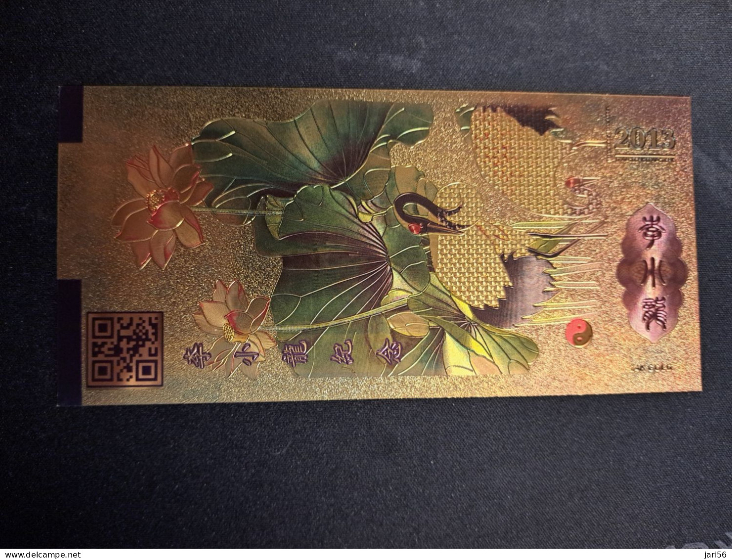 BANKNOTE / GOLDFOIL BILJET /BRUCE LEE 2013/ 100 YEN   / SOUVENIR BILJET / UNC ** Goldfoil 008 ** - Otros & Sin Clasificación