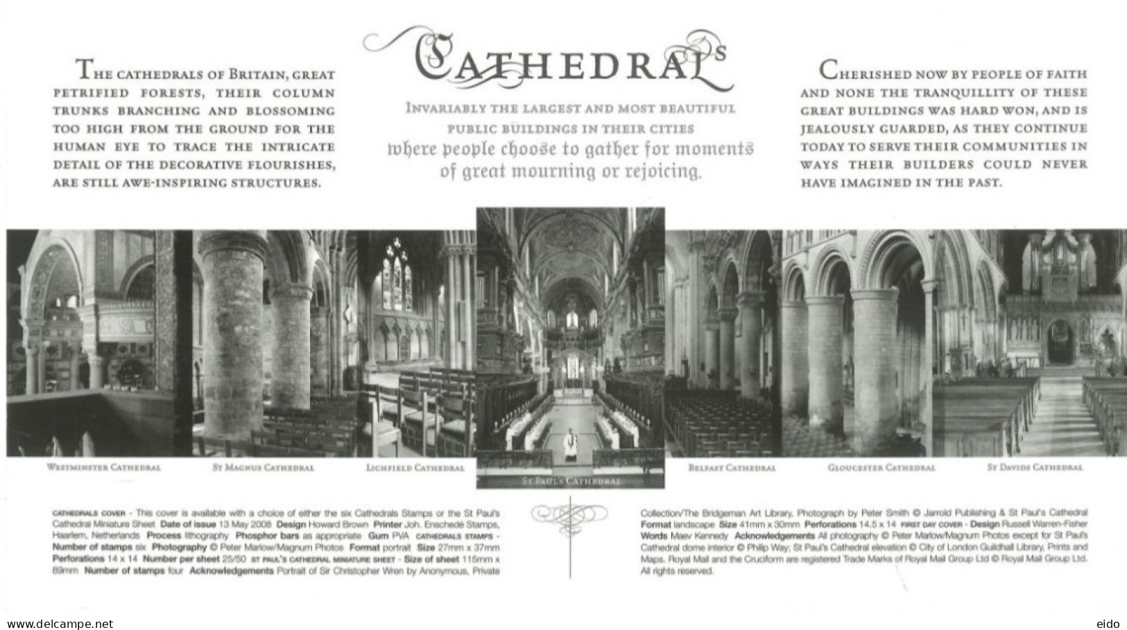 GREAT BRITAIN - 2009, FDC STAMPS OF CATHEDRALS. - Lettres & Documents