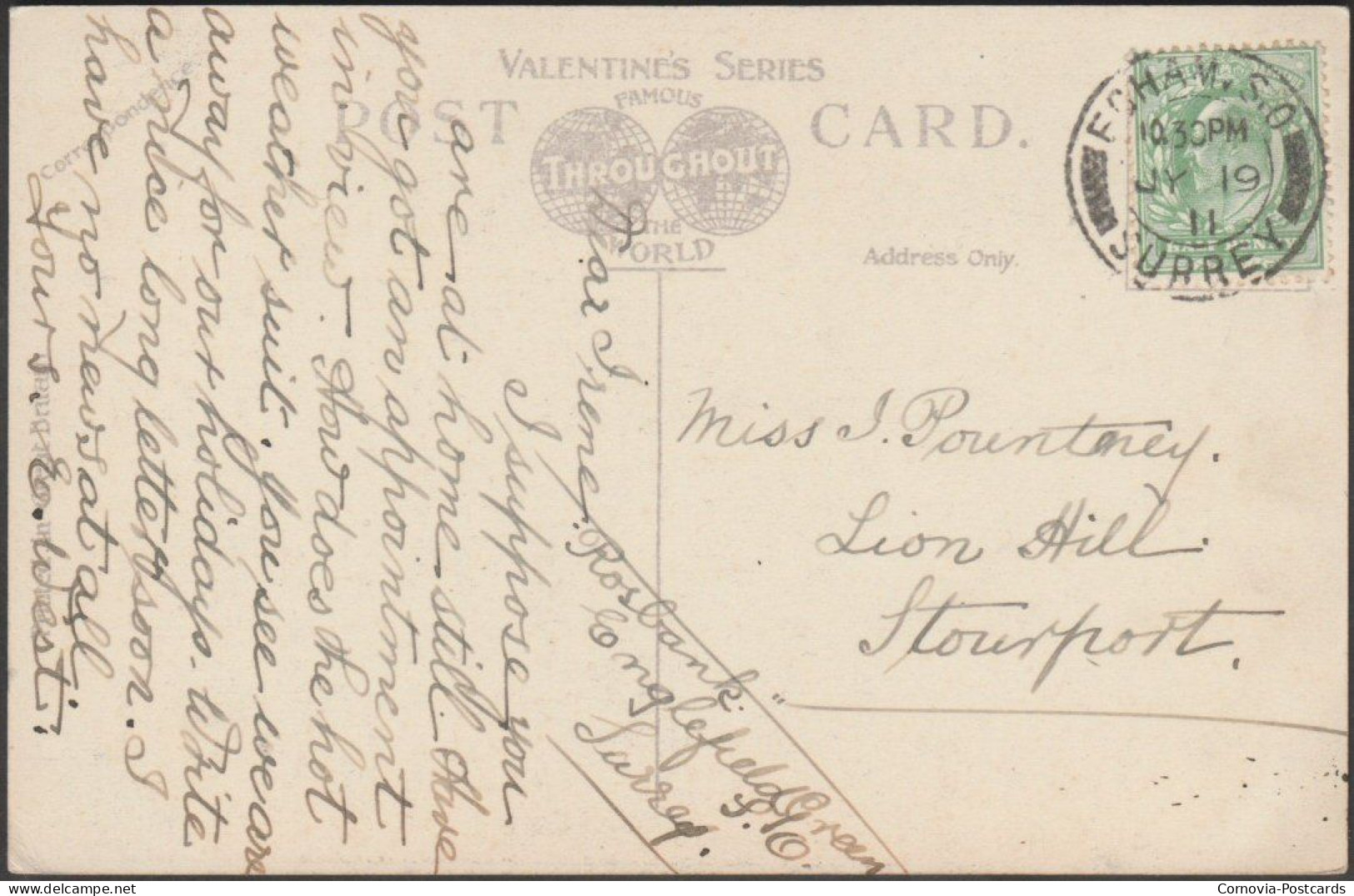 Warwick Vase, Warwick Castle, Warwickshire, 1911 - Valentine's Postcard - Warwick