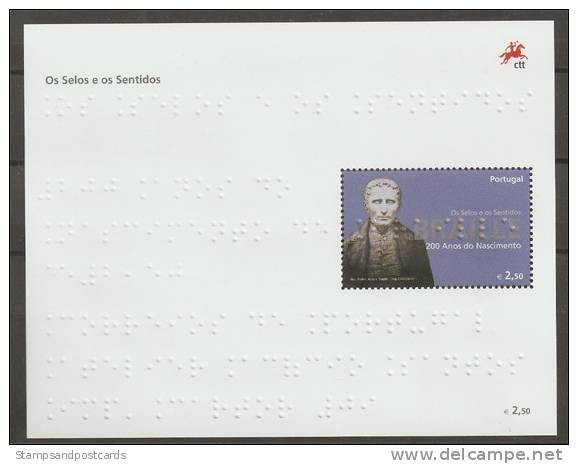 Portugal 200 Ans Naissance BRAILLE Avec Vrai Relief Aveugles Handicapés 2009 ** BRAILLE S/s Embossed Blind Disabled - Ongebruikt