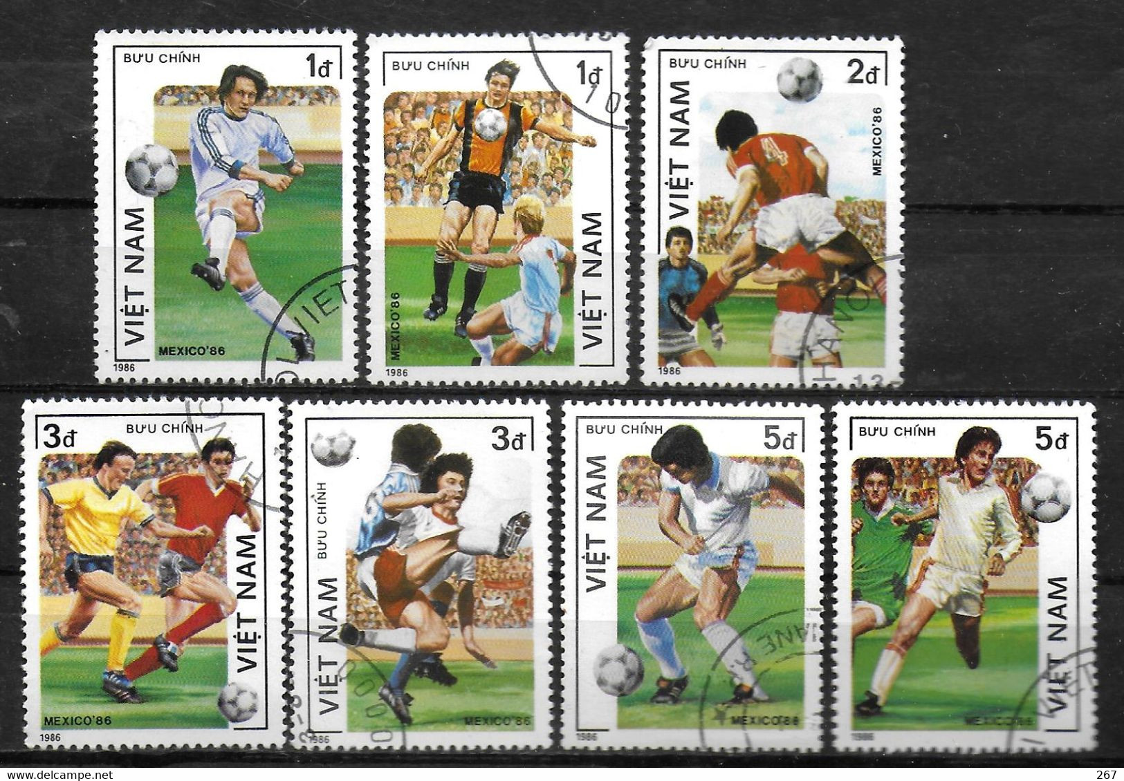 VIETNAM      N°  670/76  Oblitere Cup 1986  Football  Soccer Fussball - 1986 – Mexico