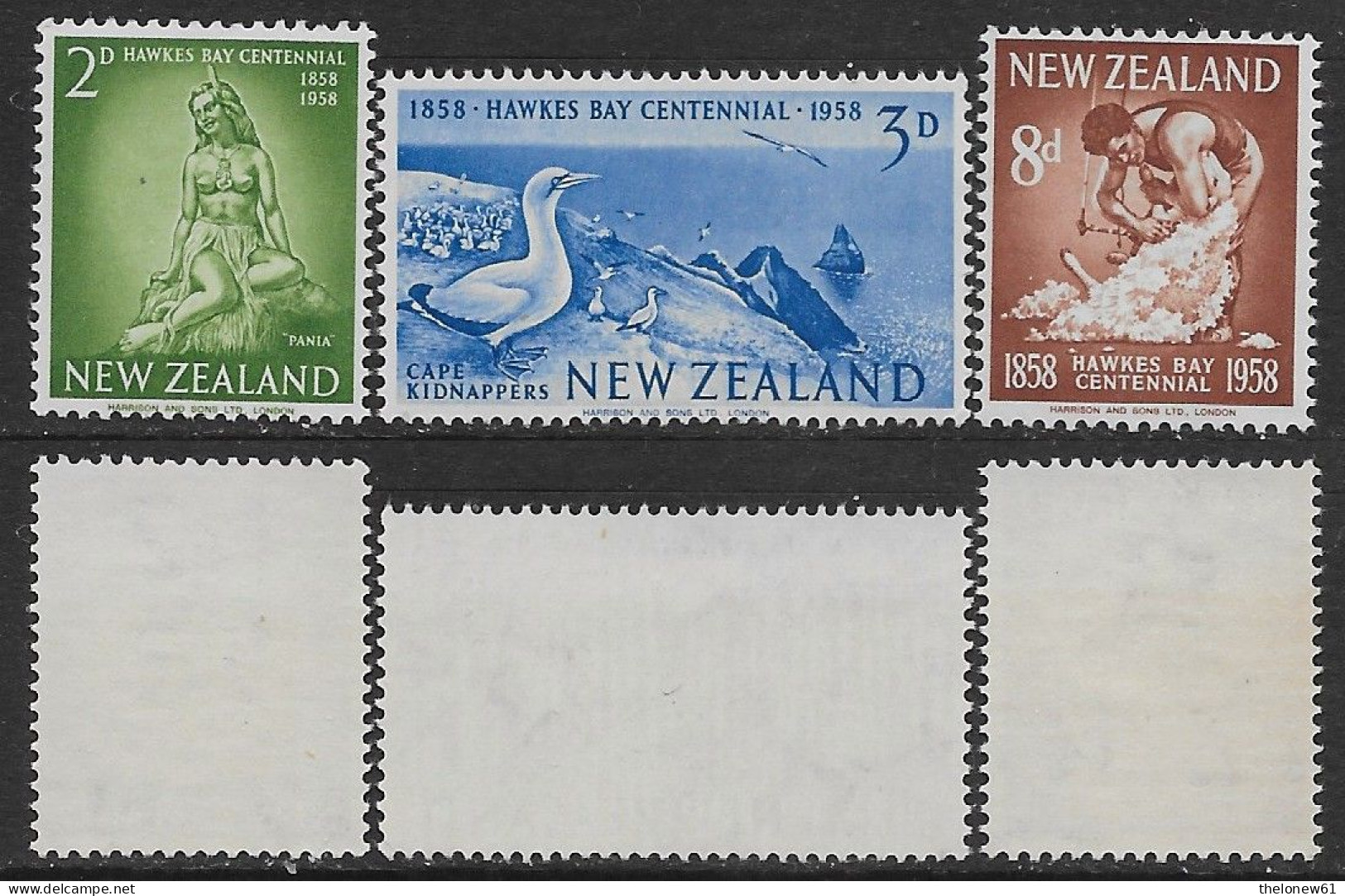 New Zealand 1958 Hawkes Bay Province Mi N.378-380 Complete Set MNH ** - Ungebraucht