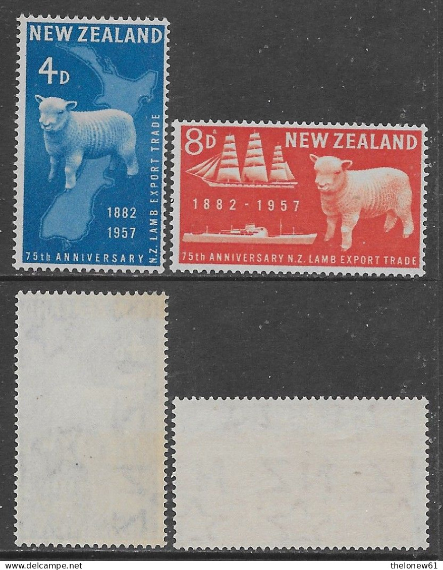 New Zealand 1957 Meat Export Trade Mi N.368-369 Complete Set MNH ** - Ongebruikt