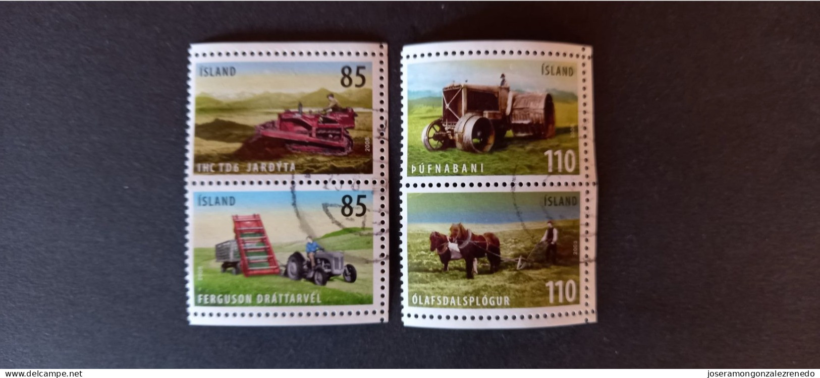 Islandia.Cat.ivert.1122/5..s/c..año2009.tractores - Used Stamps