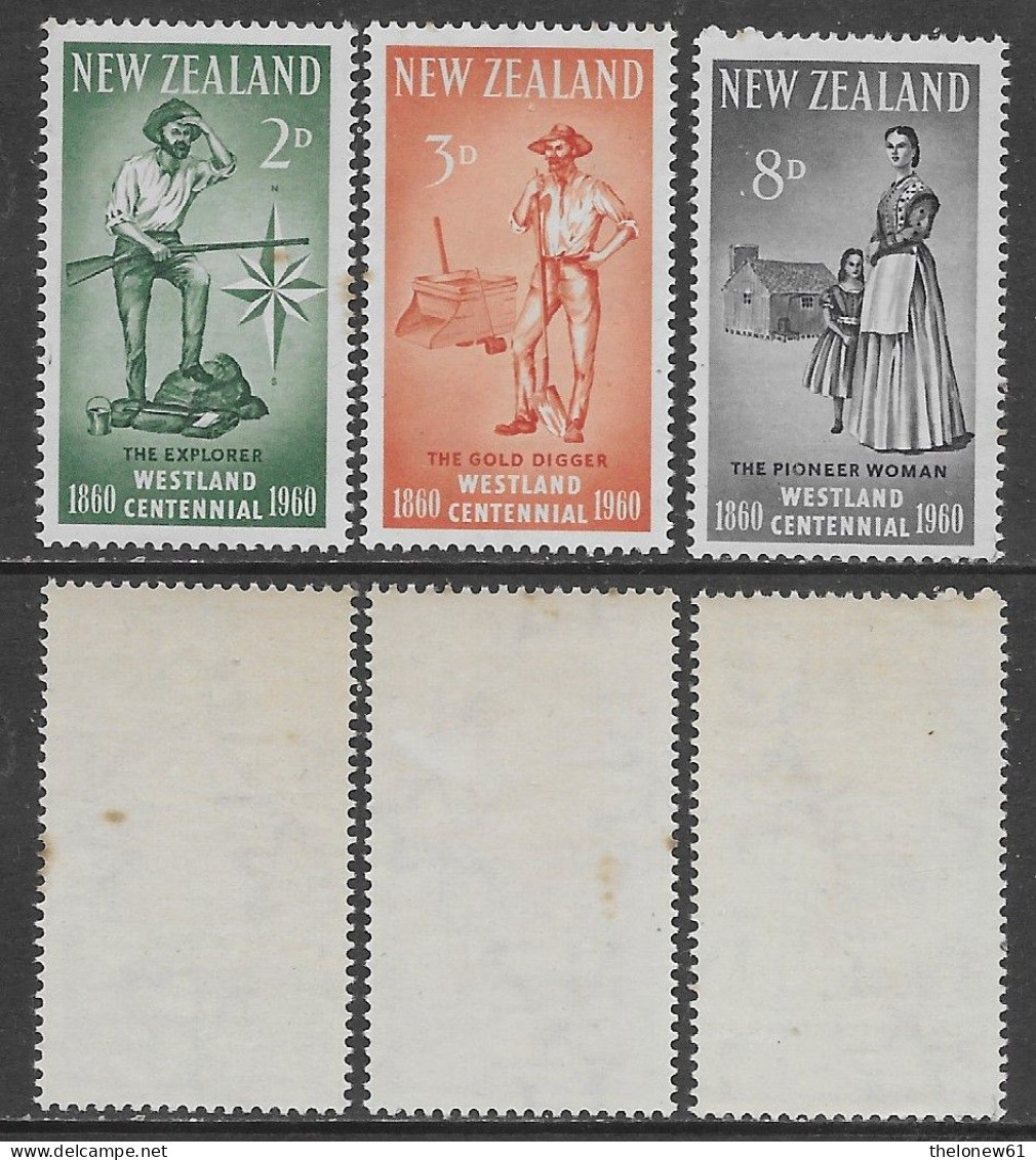 New Zealand 1960 Westland Province Mi N.389-391 Complete Set MNH ** - Ungebraucht