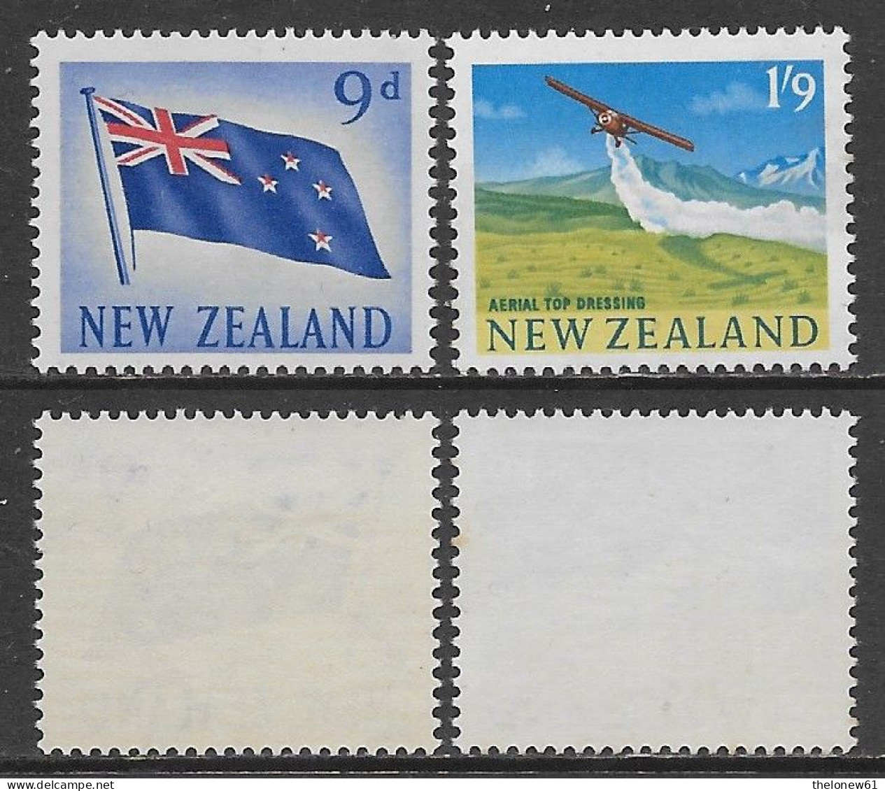 New Zealand 1960 Local Motifs 2val Mi N.401,406 MNH ** - Neufs