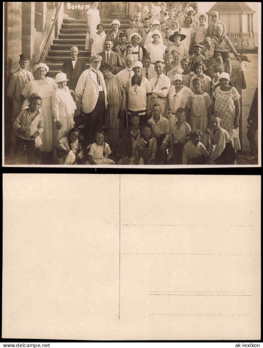 Foto Borkum Gruppenbild An Der Promenade 1924 Privatfoto - Borkum