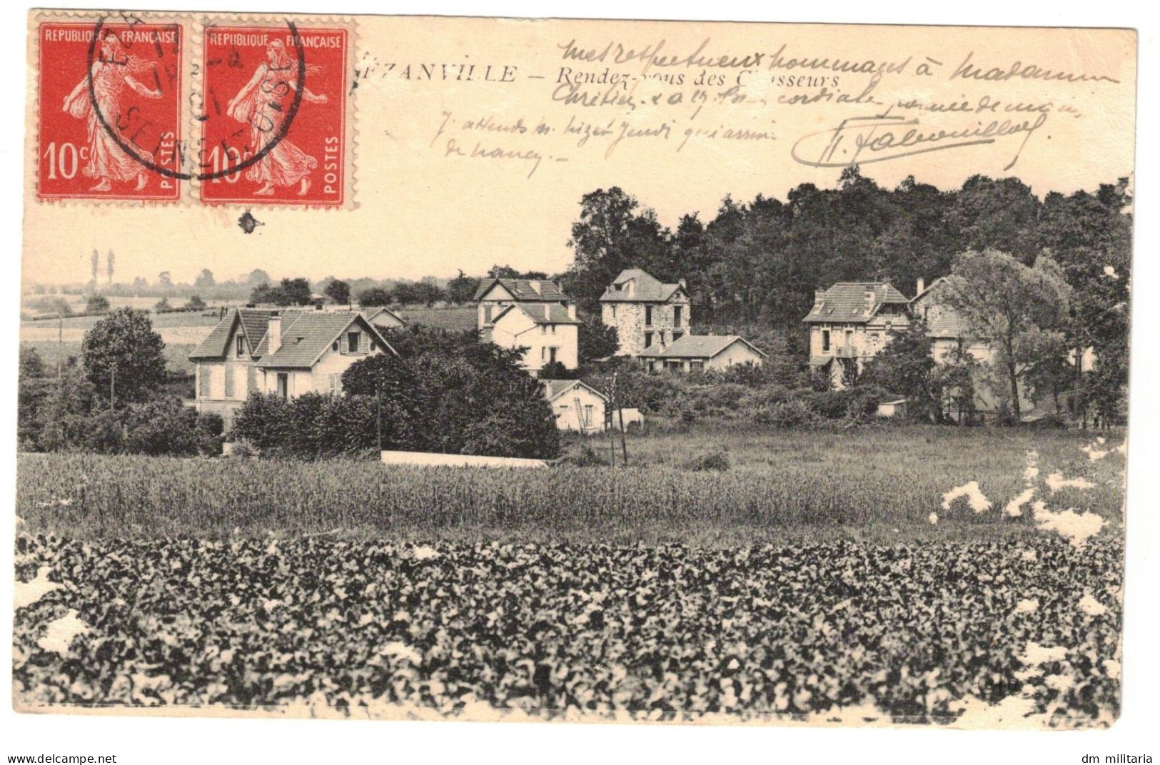 95 - TRÈS BELLE CPA 1921 : EZANVILLE - RENDEZ-VOUS DES CHASSEURS - Ezanville