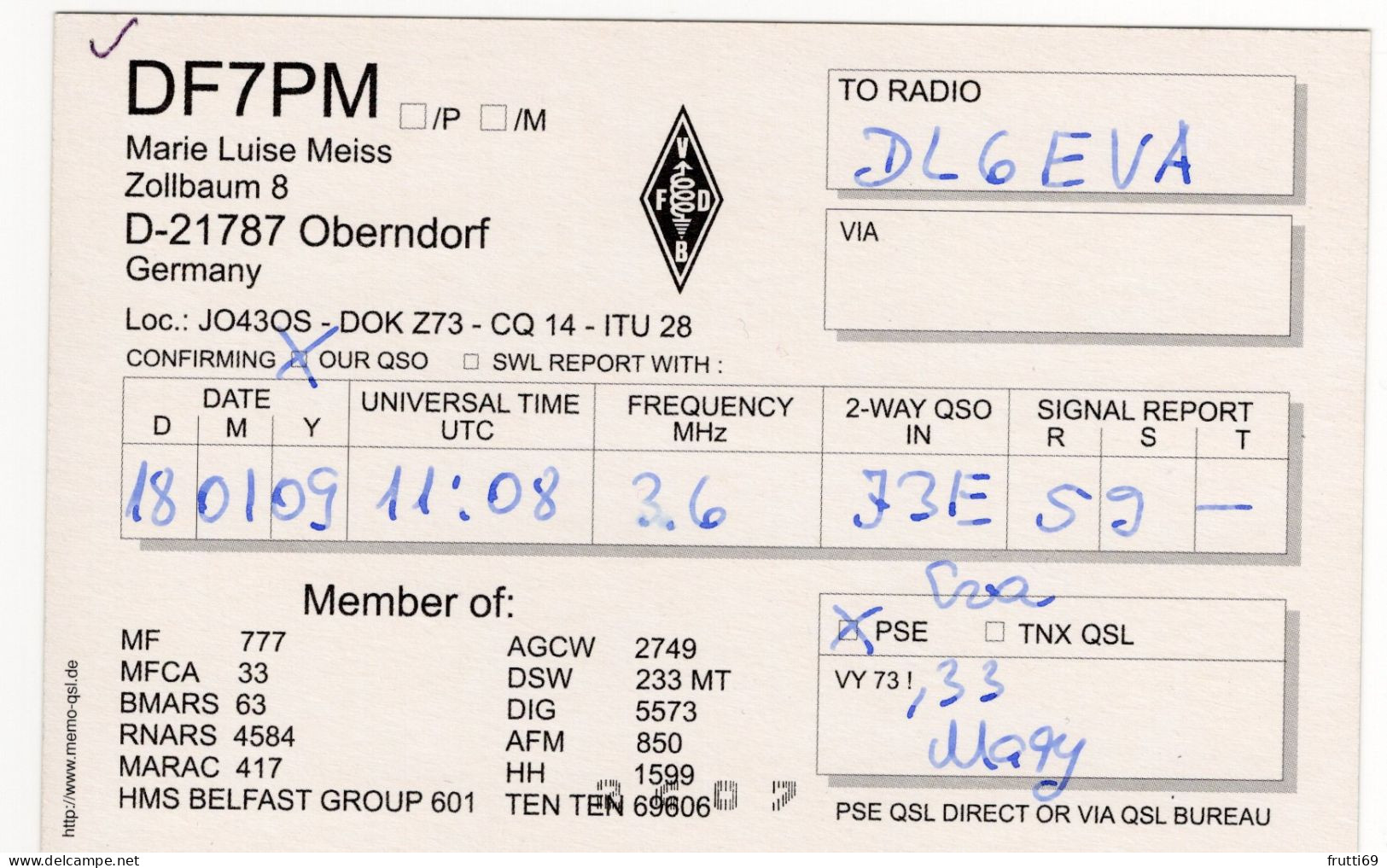 AK 208262 QSL - Germany - Oberndorf - Radio Amateur