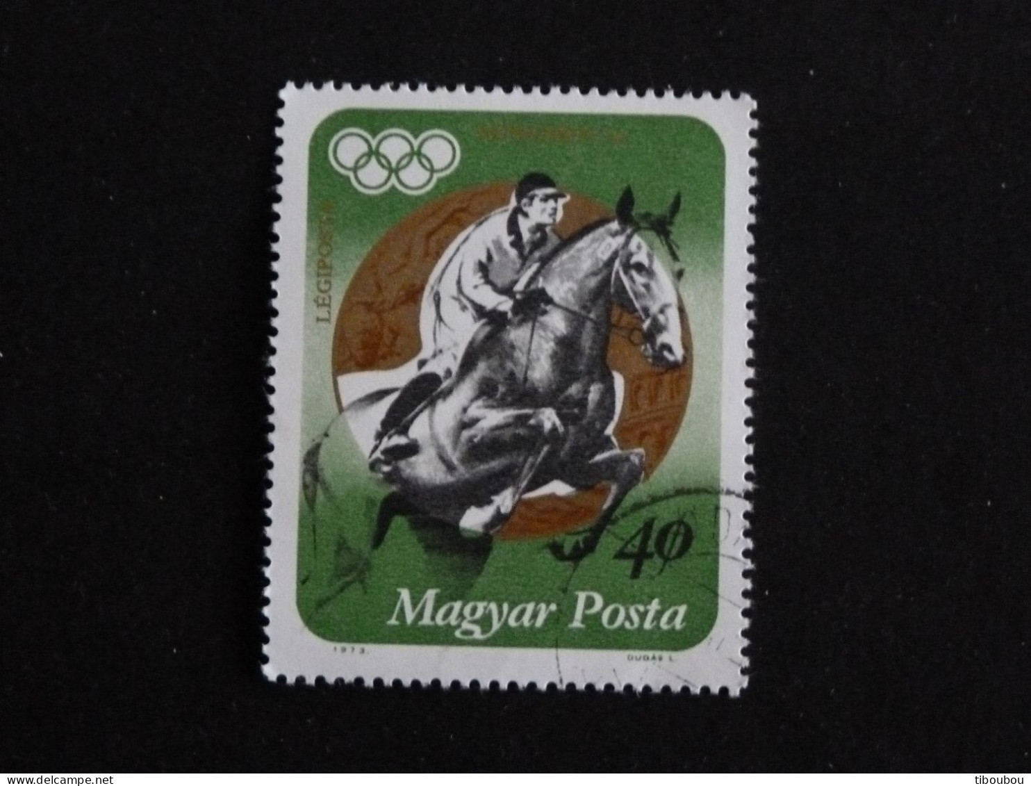 HONGRIE HUNGARY MAGYAR YT PA 353 OBLITERE - MEDAILLE OR JEUX OLYMPIQUES MUNICH EQUITATION PENTATHLON MODERNE - Usati