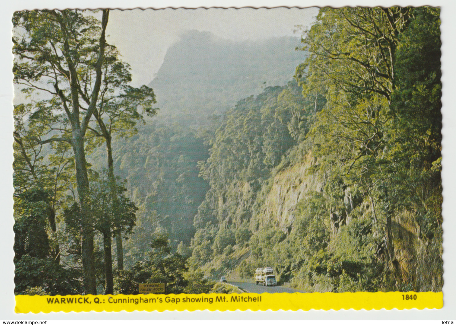 Australia QUEENSLAND QLD Mt Mitchell & Cunninghams Gap WARWICK David Lee No.1840 Postcard C1970s - Autres & Non Classés