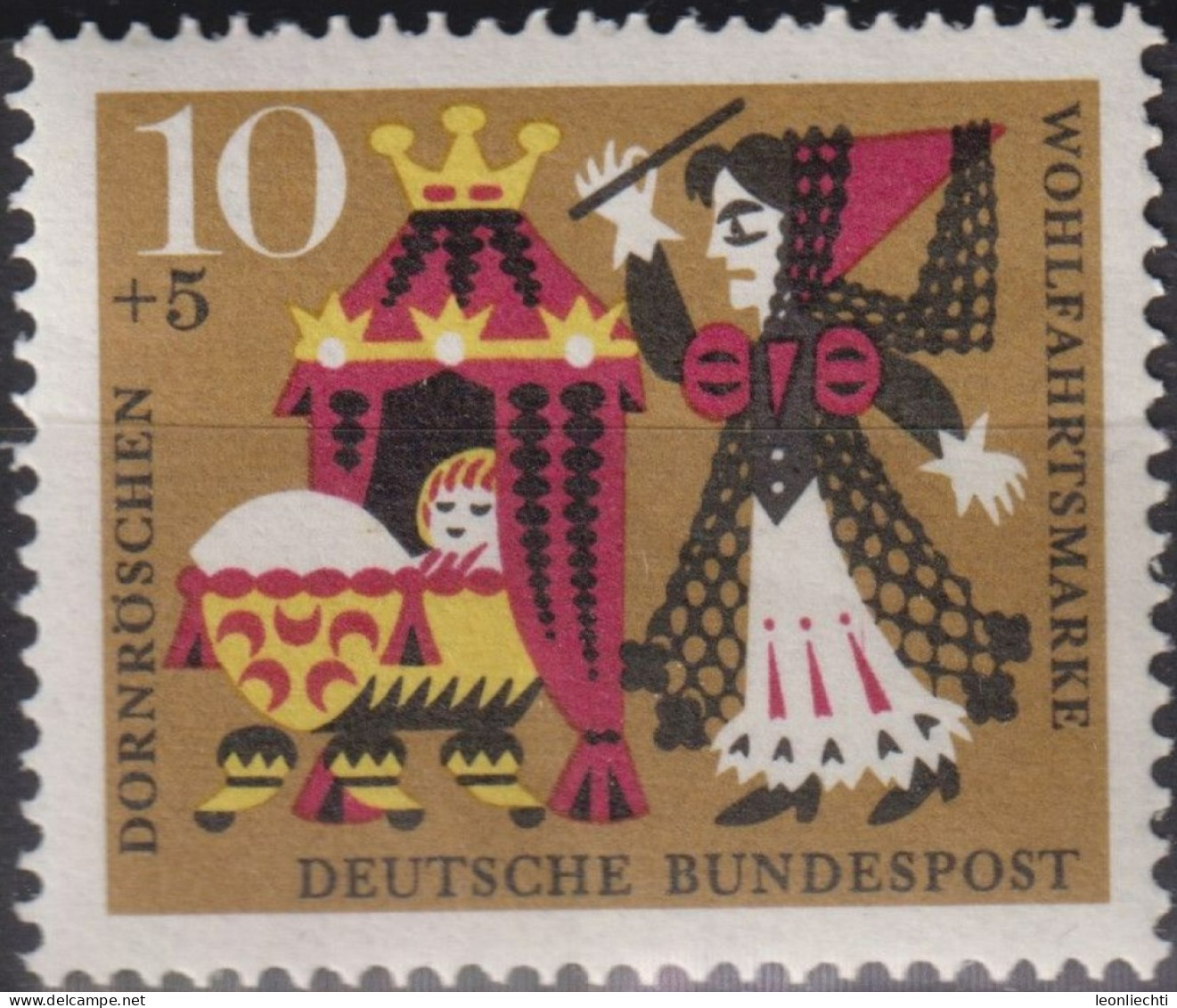 1964 Deutschland > BRD, ** Mi:DE 447, Sn:DE B400, Yt:DE 315, Dornröschen, Gebrüder Grimm - Fairy Tales, Popular Stories & Legends