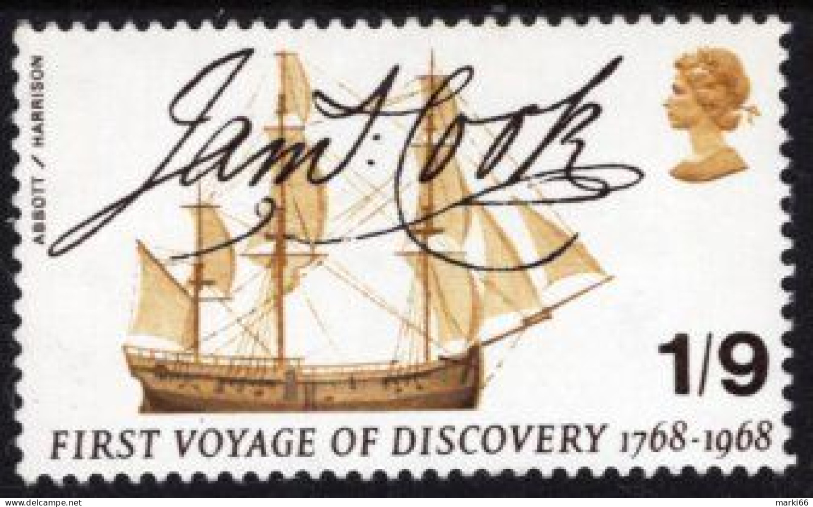 Great Britain - 1968 - Captain Cook's 'Endeavour' Sailing Boat - Mint Stamp - Ungebraucht