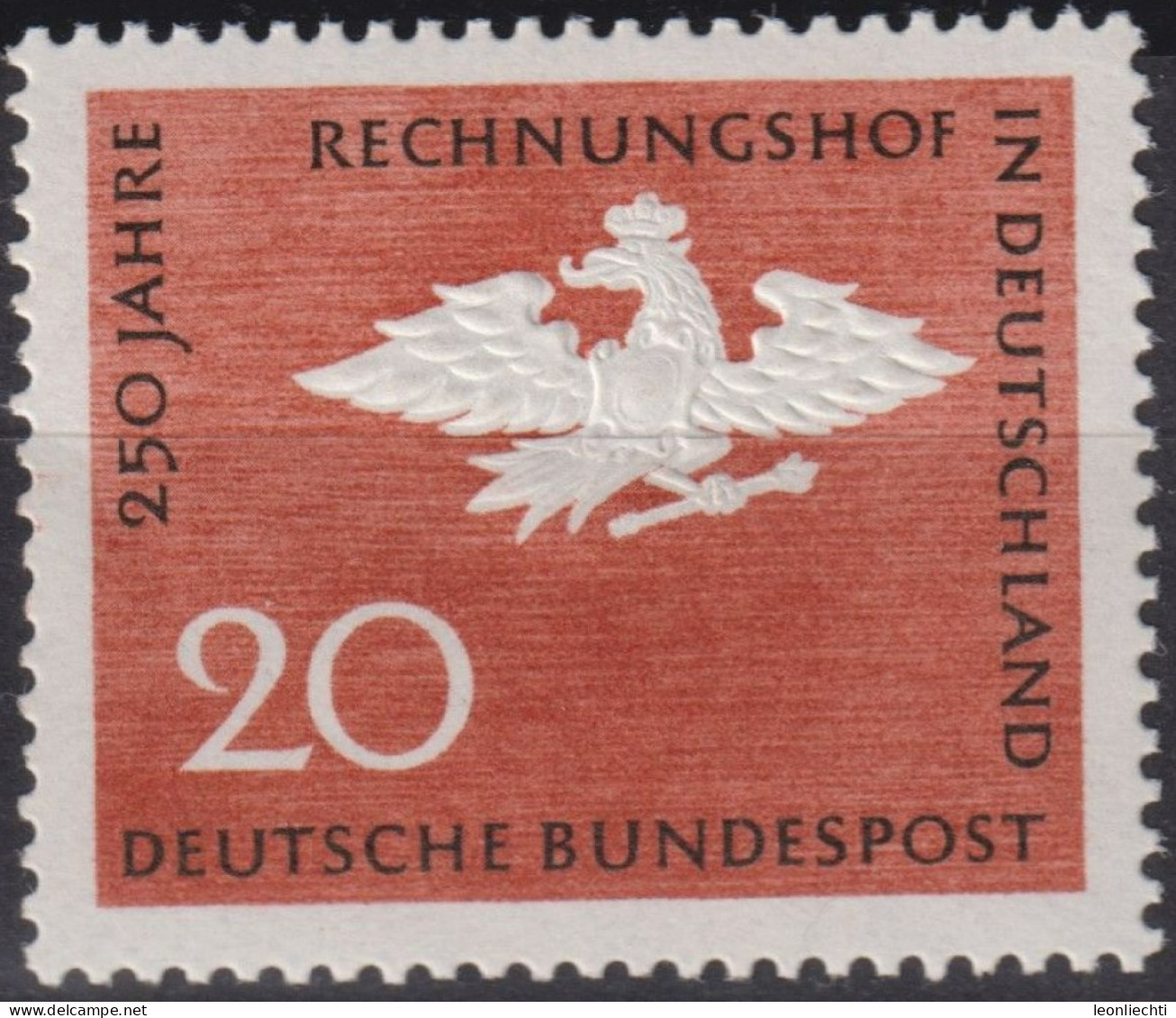 1964 Deutschland > BRD, ** Mi:DE 452, Sn:DE 900, Yt:DE 320, 250 Jahre Rechnungshof In Deutschland ,Preussischer Adler - Adler & Greifvögel