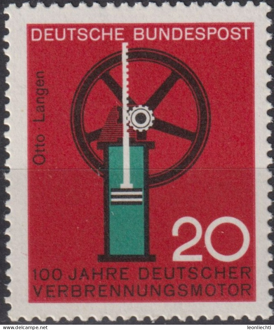 1964 Deutschland > BRD, ** Mi:DE 442, Sn:DE 894, Yt:DE 312, Erster Gasmotor (Otto) - Gas