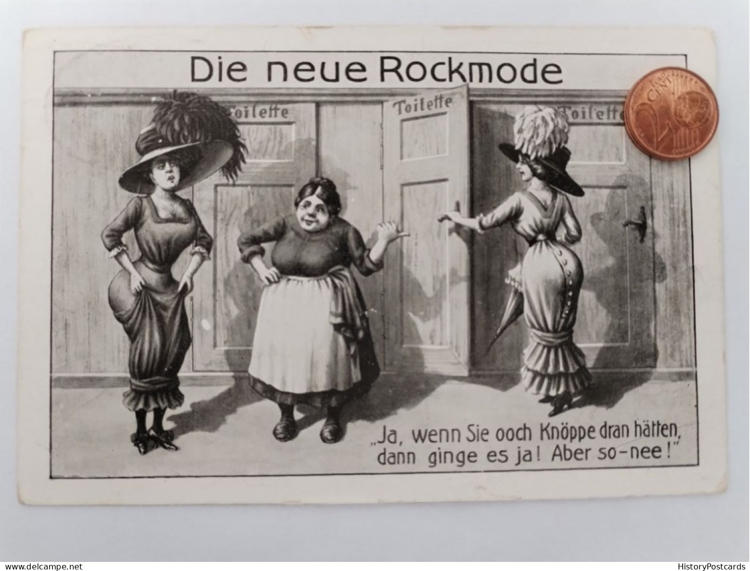 Die Neue Rockmode, Frauen, Toilette, Humor-AK Deutschland,Bahnpost, 1912 - Humour