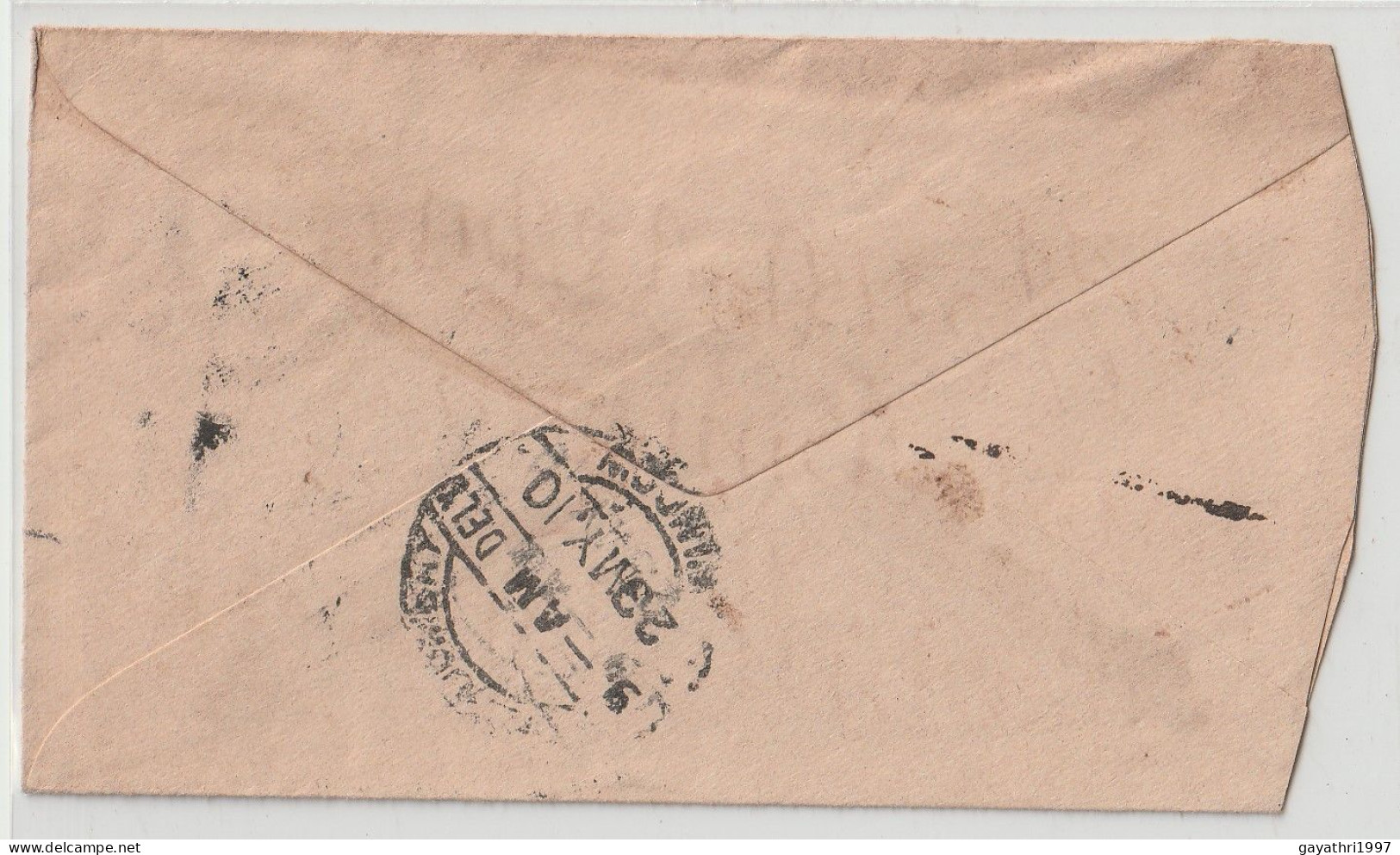 India. Indian States Bhopal.9/8/1902 Edward Cover White Laid Paper 118x66mm.Bhopal Over Print On Edward Envelope(G26) - Bhopal