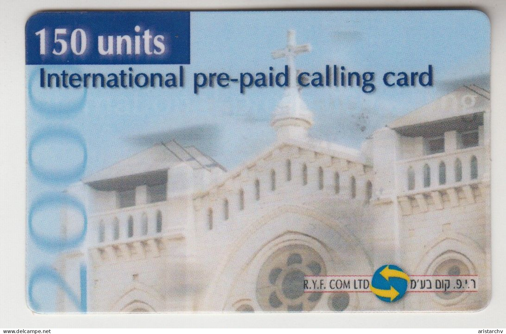 ISRAEL 2001 R.Y.F. COM CHURCH PHONE CARD MINT - Israel