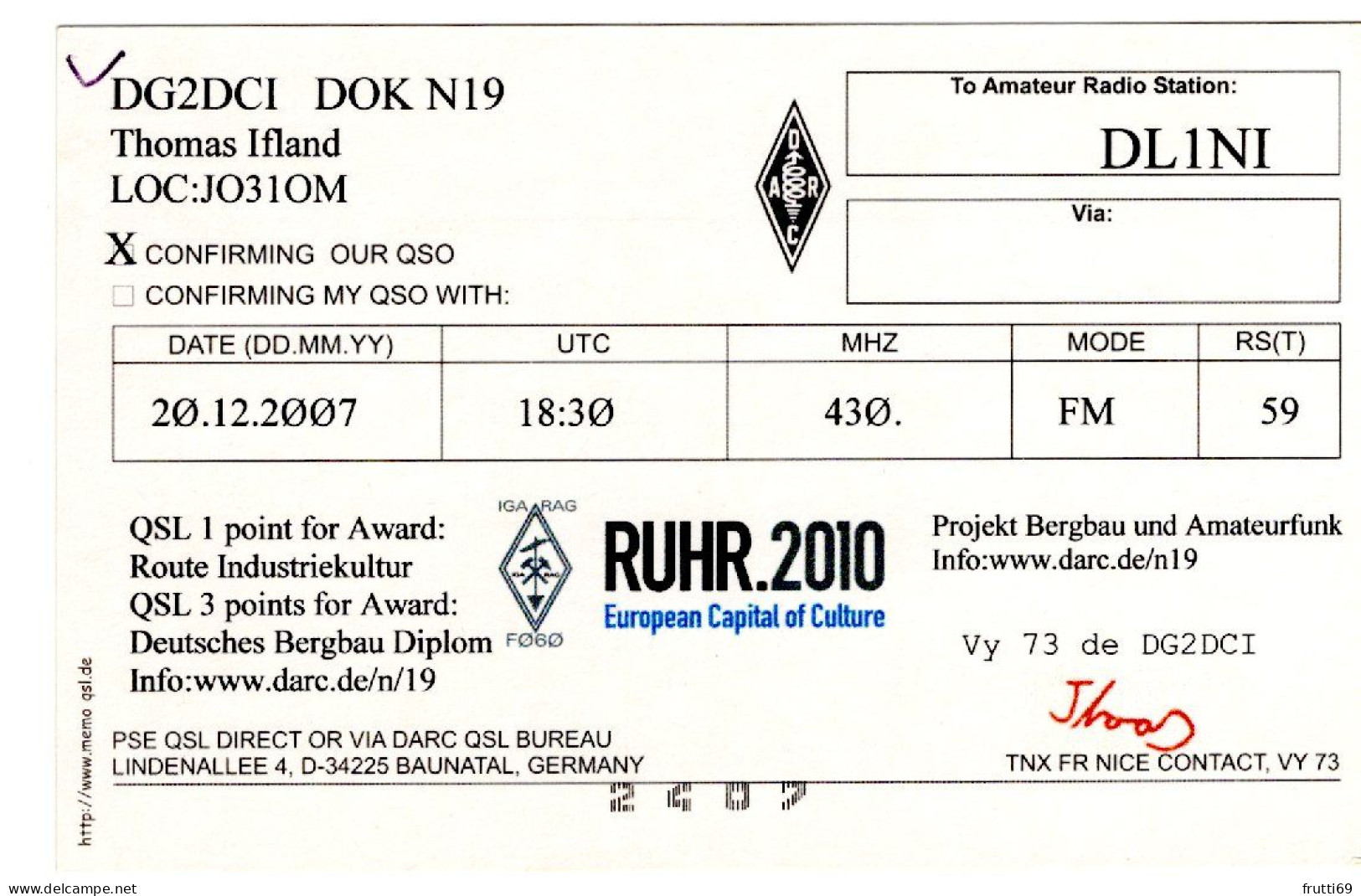 AK 208287 QSL - Germany - Herne / Marl - Radio